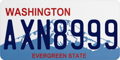 WA license plate AXN8999