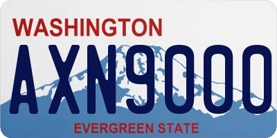 WA license plate AXN9000