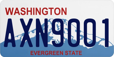 WA license plate AXN9001