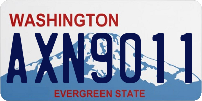 WA license plate AXN9011
