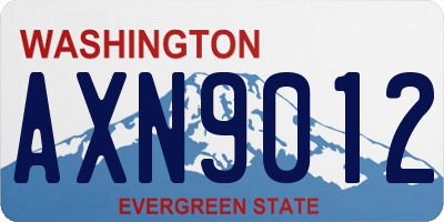 WA license plate AXN9012