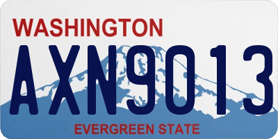WA license plate AXN9013