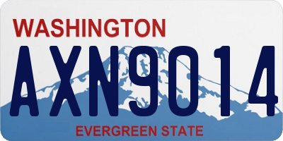 WA license plate AXN9014