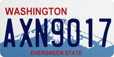 WA license plate AXN9017