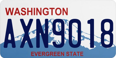 WA license plate AXN9018
