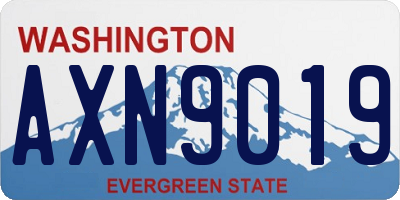 WA license plate AXN9019