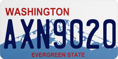 WA license plate AXN9020