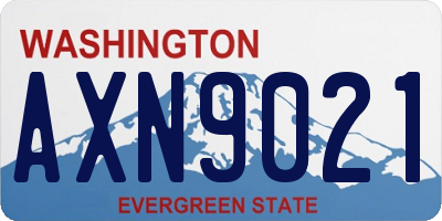 WA license plate AXN9021