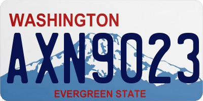 WA license plate AXN9023