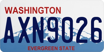 WA license plate AXN9026