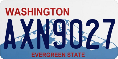 WA license plate AXN9027