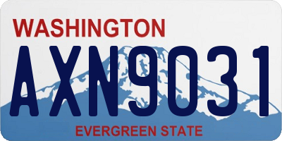 WA license plate AXN9031