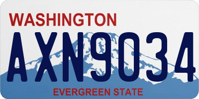 WA license plate AXN9034