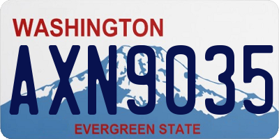 WA license plate AXN9035