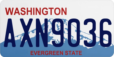 WA license plate AXN9036
