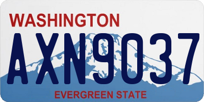 WA license plate AXN9037