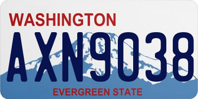 WA license plate AXN9038