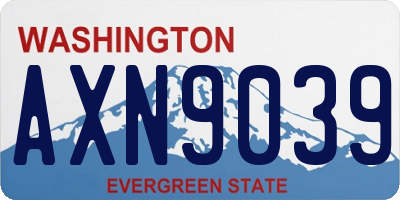 WA license plate AXN9039