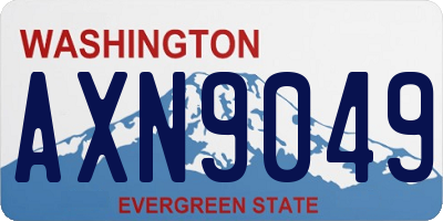WA license plate AXN9049