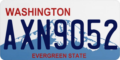 WA license plate AXN9052
