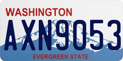 WA license plate AXN9053