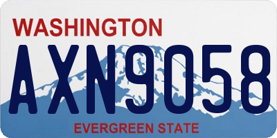 WA license plate AXN9058