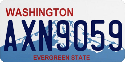 WA license plate AXN9059