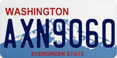 WA license plate AXN9060