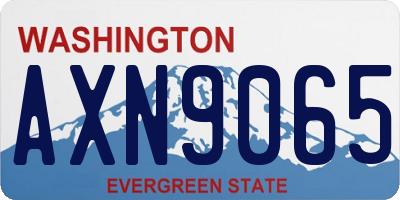 WA license plate AXN9065