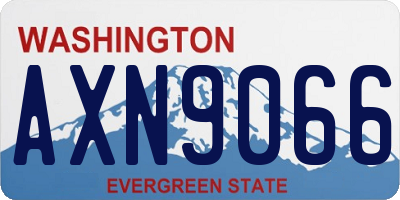 WA license plate AXN9066