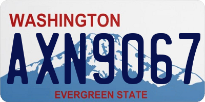 WA license plate AXN9067