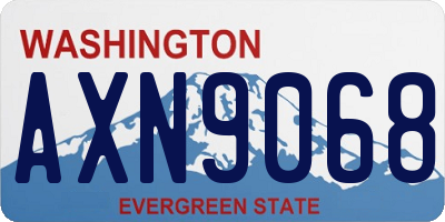 WA license plate AXN9068