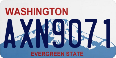 WA license plate AXN9071