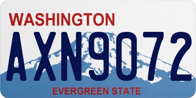 WA license plate AXN9072
