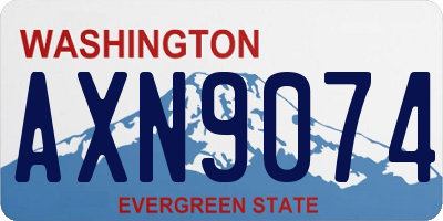 WA license plate AXN9074