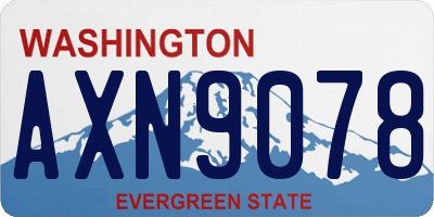 WA license plate AXN9078
