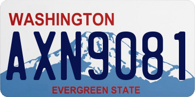 WA license plate AXN9081