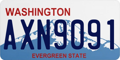 WA license plate AXN9091