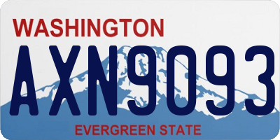 WA license plate AXN9093