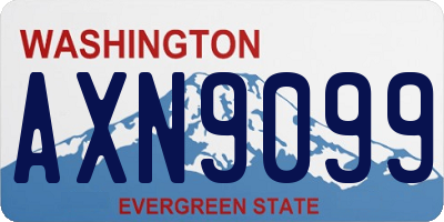 WA license plate AXN9099