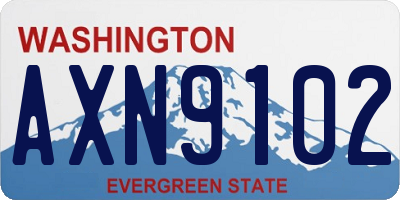 WA license plate AXN9102