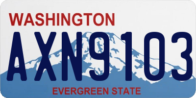 WA license plate AXN9103