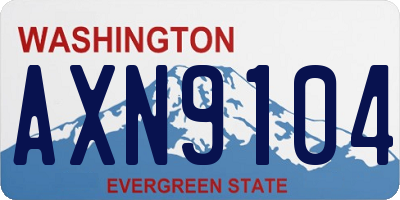 WA license plate AXN9104