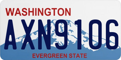WA license plate AXN9106
