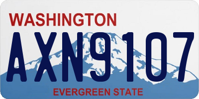 WA license plate AXN9107