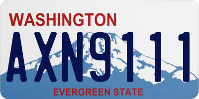 WA license plate AXN9111
