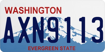 WA license plate AXN9113