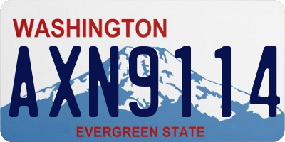 WA license plate AXN9114