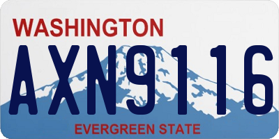 WA license plate AXN9116