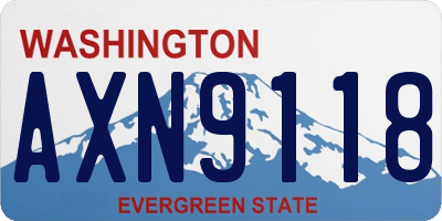 WA license plate AXN9118